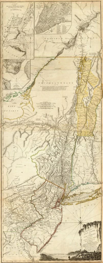 1776 Map of the Provinces of New York and New Jersey with part of Pennsylvania