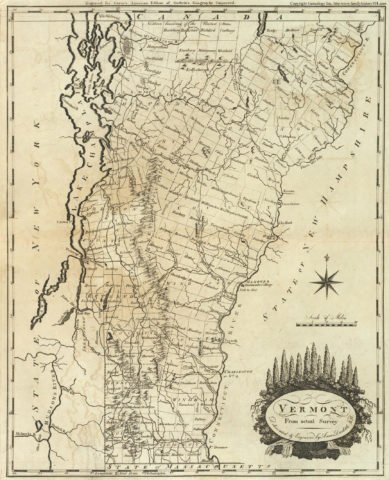 1795 State Map of Vermont from actual Survey