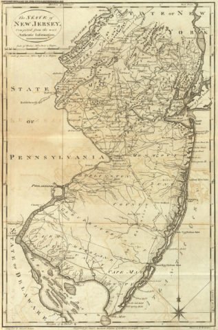 1795 State Map of New Jersey Compiled from the most Authentic Information