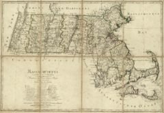 1796 State Map of Massachusetts Shows counties and minor civil subdivisions
