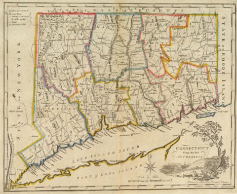 1814 Map of Connecticut