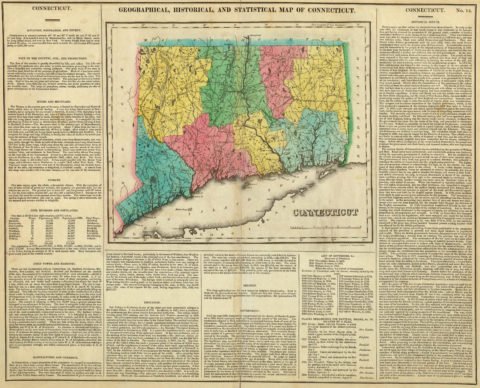 1822 Geographical, Historical and Statistical Map of Connecticut