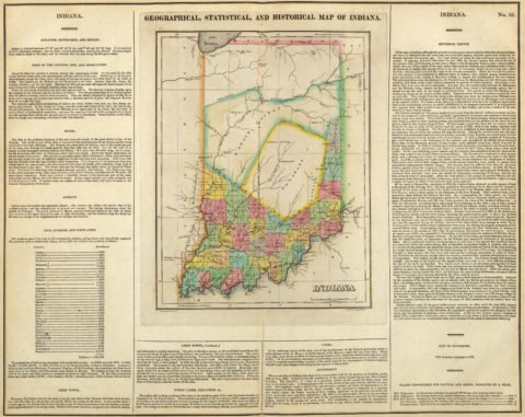 1822 Geographical, Historical and Statistical Map of Indiana