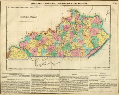 1822 Geographical, Historical and Statistical Map of Kentucky