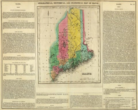 1822 Geographical, Historical and Statistical Map of Maine