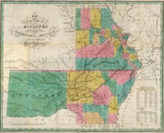 1827 State Map of Missouri, Arkansas and Oklahoma