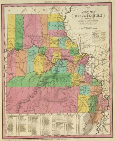1836 State Map of Missouri