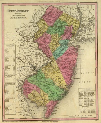 1836 State Map of New Jersey