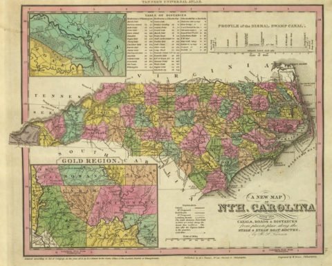 1836 Map of North Carolina
