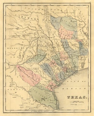 1838-39 State Map of Texas or Republic of Texas