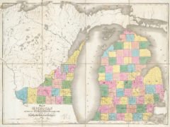 1839 State Michigan & Part Of Wisconsin Territory, Exhibiting the Post Offices, Post Roads, Canals, Rail Roads, &c