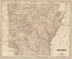 1845 State Map of Arkansas