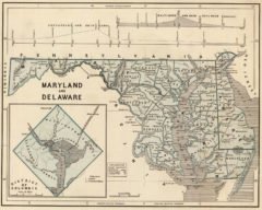 1845 Map of Maryland and Delaware