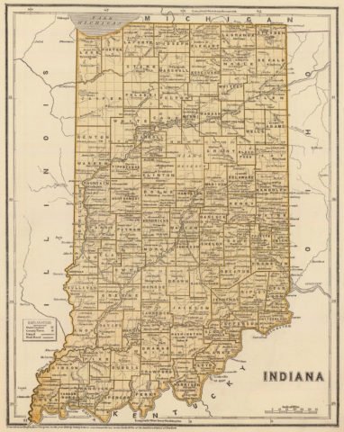 1845 Map of Indiana