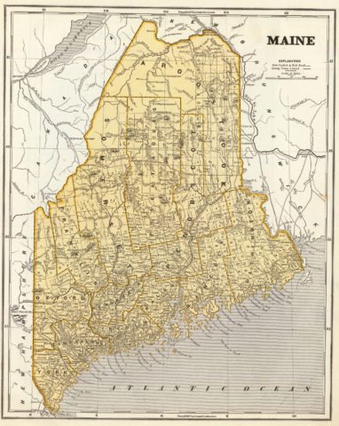 1845 Map of Maine