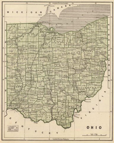 1845 State Map of Ohio