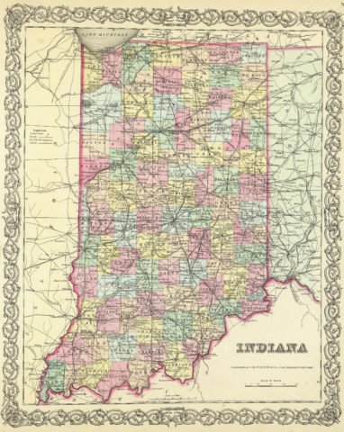 1856 Map of Indiana