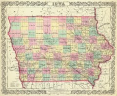 1856 State Map of Iowa