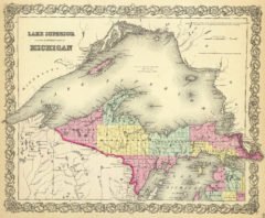 1856 Map of Lake Superior and the Northern Part of Michigan
