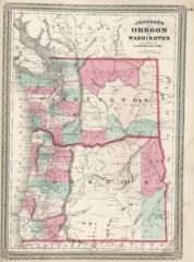 1870 State Map of Washington and Oregon