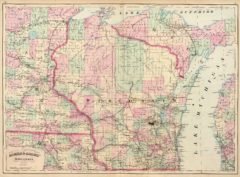 1874 State Map of Wisconsin