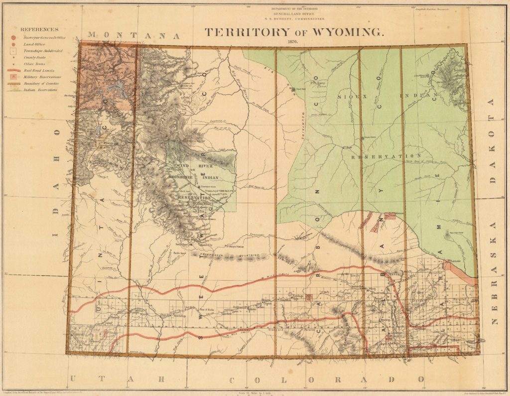 Old Historical City County And State Maps Of Wyoming