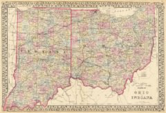 1880 State, County and Township Map of Indiana and Ohio