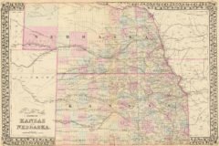 1880 State, County and Township Map of Nebraska and Kansas