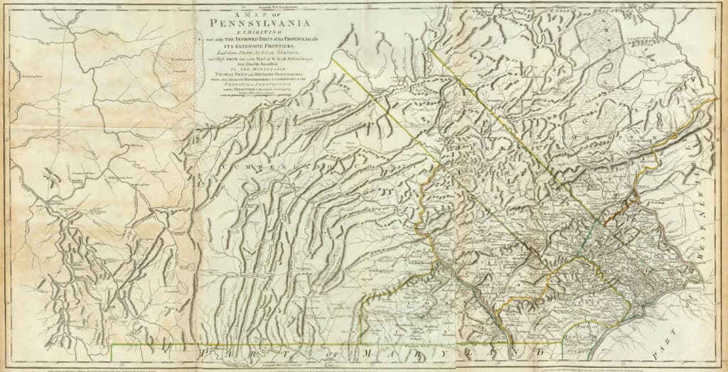 Old Historical City, County and State Maps of Pennsylvania from 1673