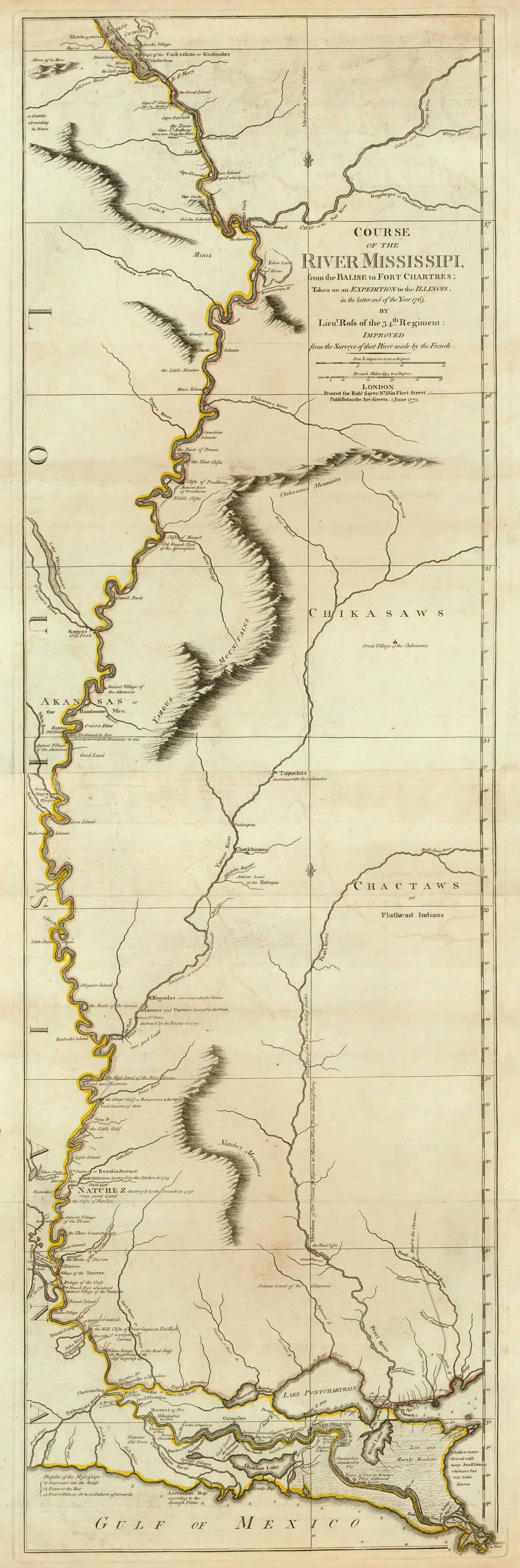 1752 D Anville Large Antique Map of Louisiana, New Orleans, Gulf Coast,  America