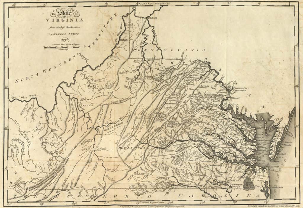 Old Historical City, County and State Maps of Virginia