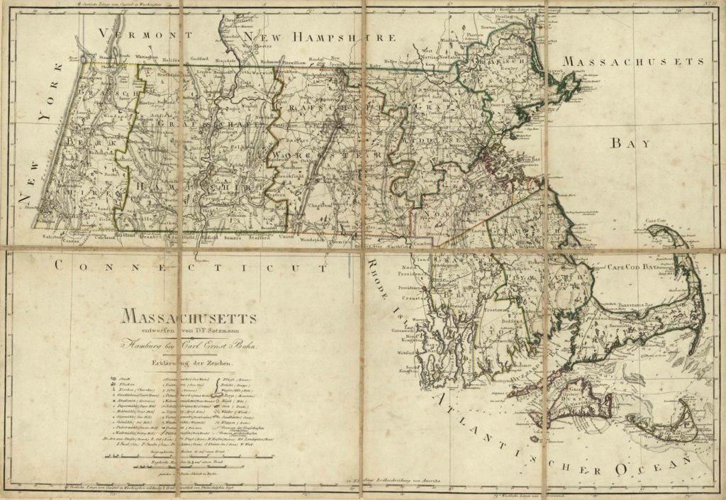 Old Historical City, County and State Maps of Massachusetts