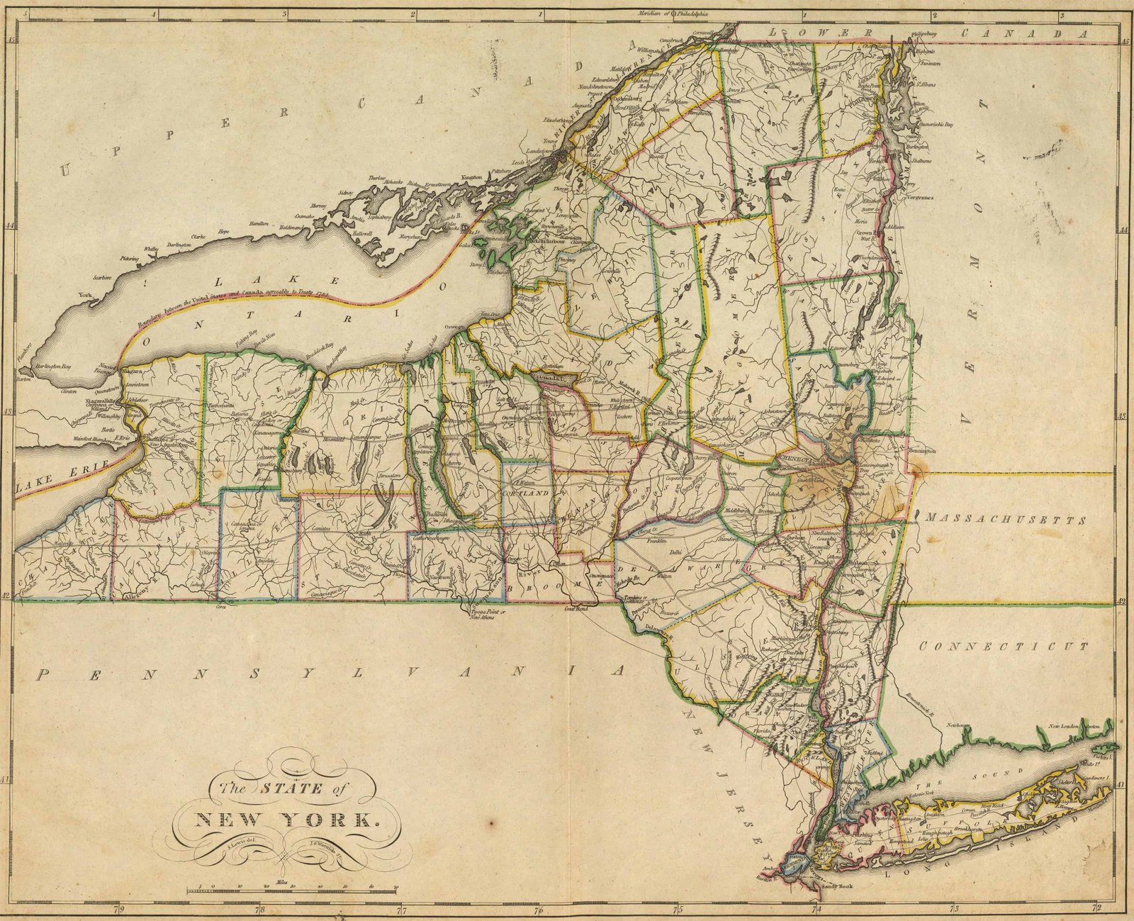 1804 NY MAP PUTNAM SENECA TOMPKINS FRANKLIN COUNTY Old New York History     HUGE 