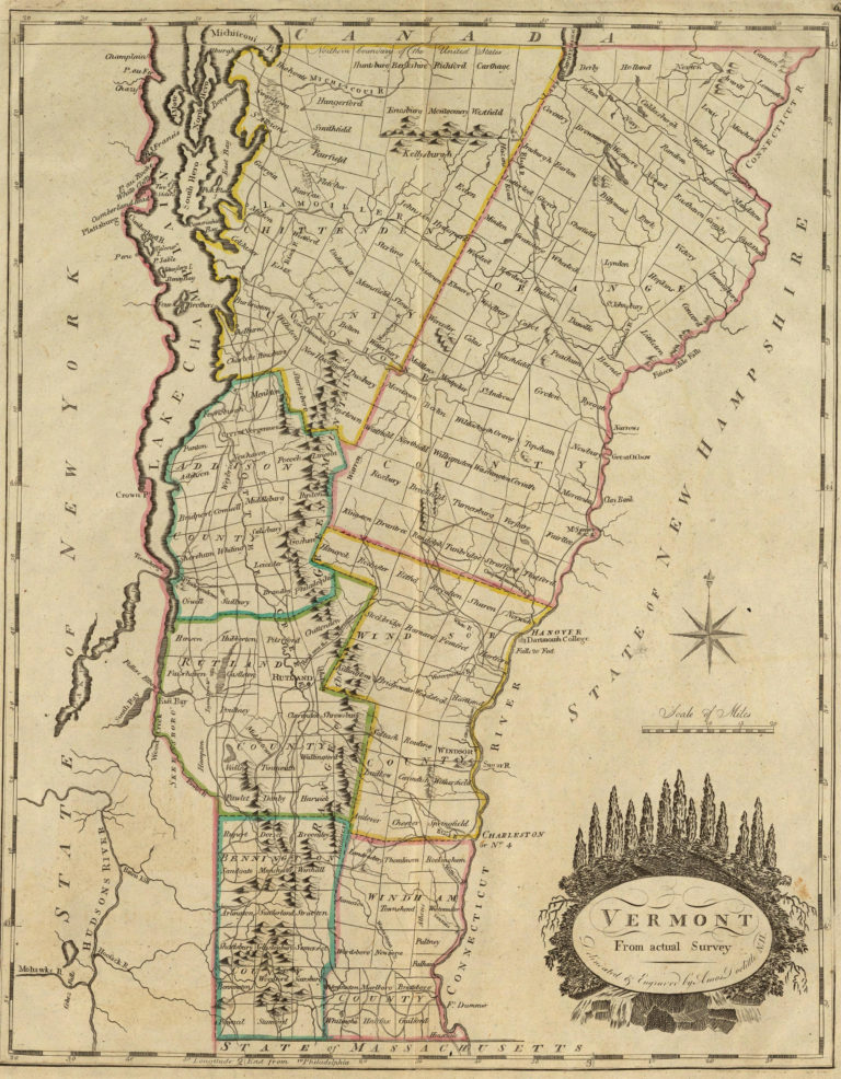 Old Historical City, County and State Maps of Vermont