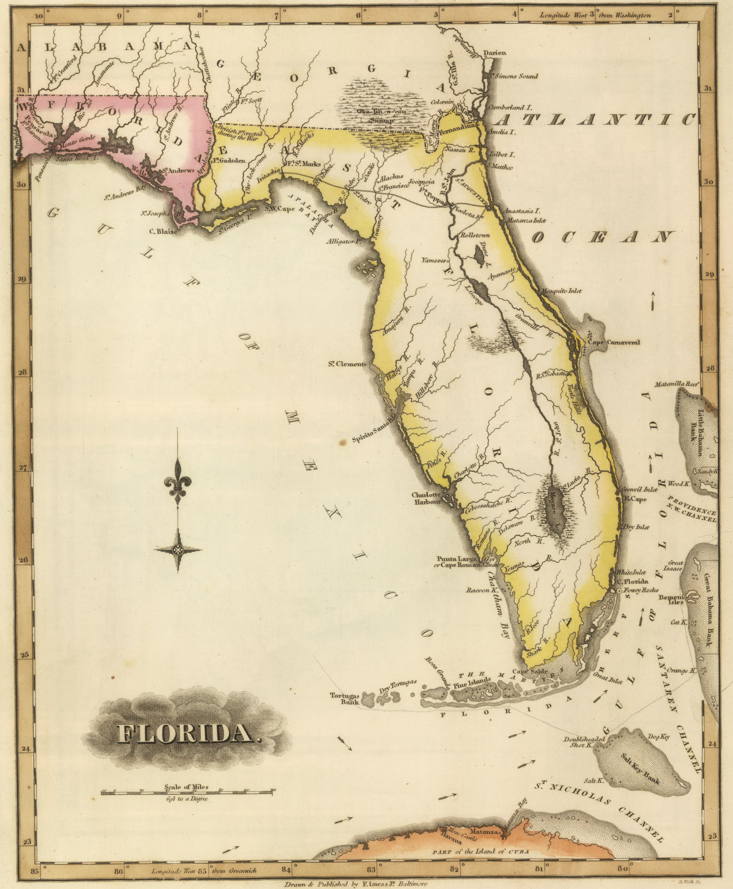 Florida Historical Vintage State Map Map Of Florida F - vrogue.co