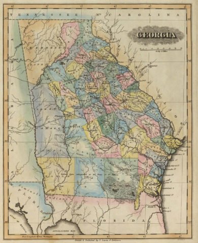 1823 State Map of Georgia