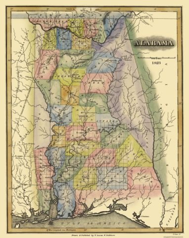 1823 State Map of Alabama