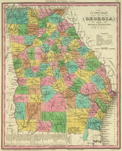1836 State Map of Georgia