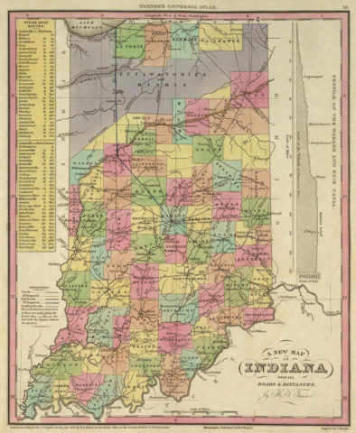 1836 Map of Indiana