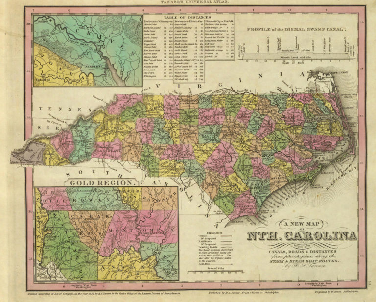 Old Historical City County And State Maps Of North Carolina