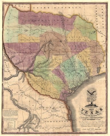 1837 State Map of Texas