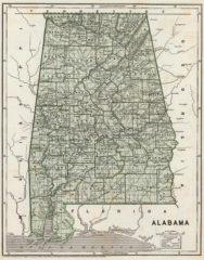 Old Historical City, County and State Maps of Alabama