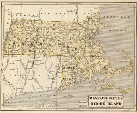 Old Historical City, County and State Maps of Massachusetts