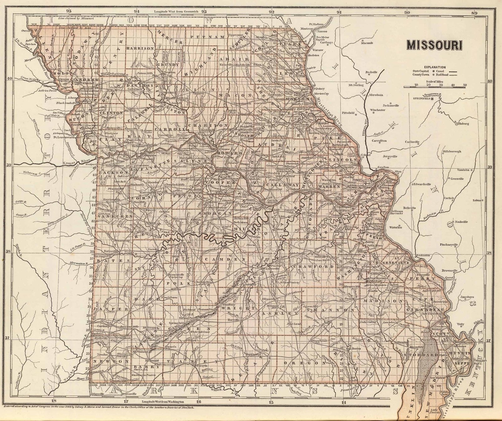 Old Historical City County And State Maps Of Missouri