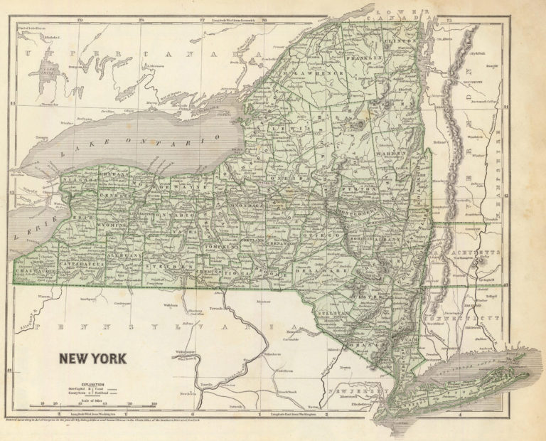 Old Historical City, County and State Maps of New York