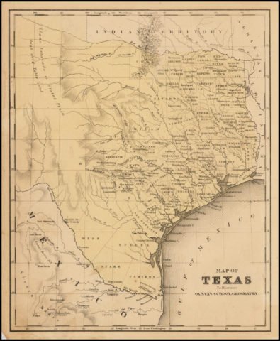 1846 Map of Texas To Illustrate Olney's School Geography