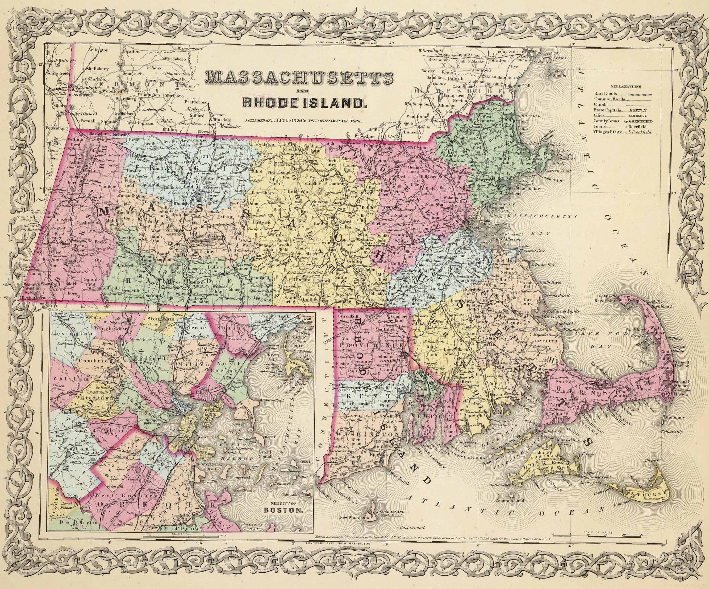 GENUINE ORIGINAL Map of HANSON Massachusetts 1879 