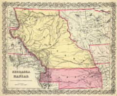1856 Map of Nebraska and Kansas