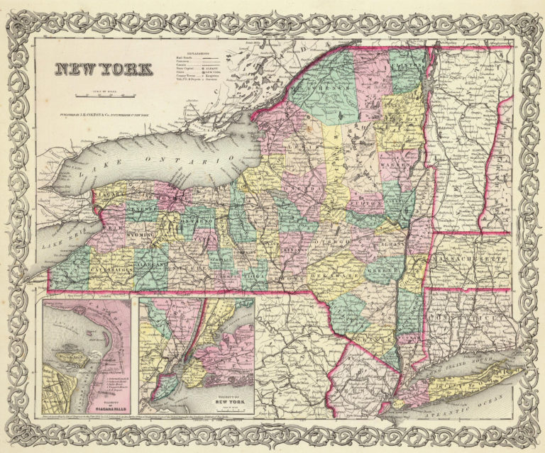 Old Historical City, County and State Maps of New York