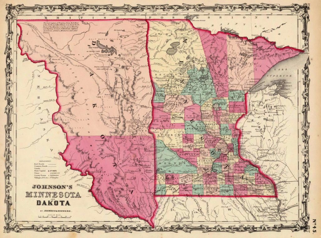 Old Historical City County And State Maps Of Minnesota